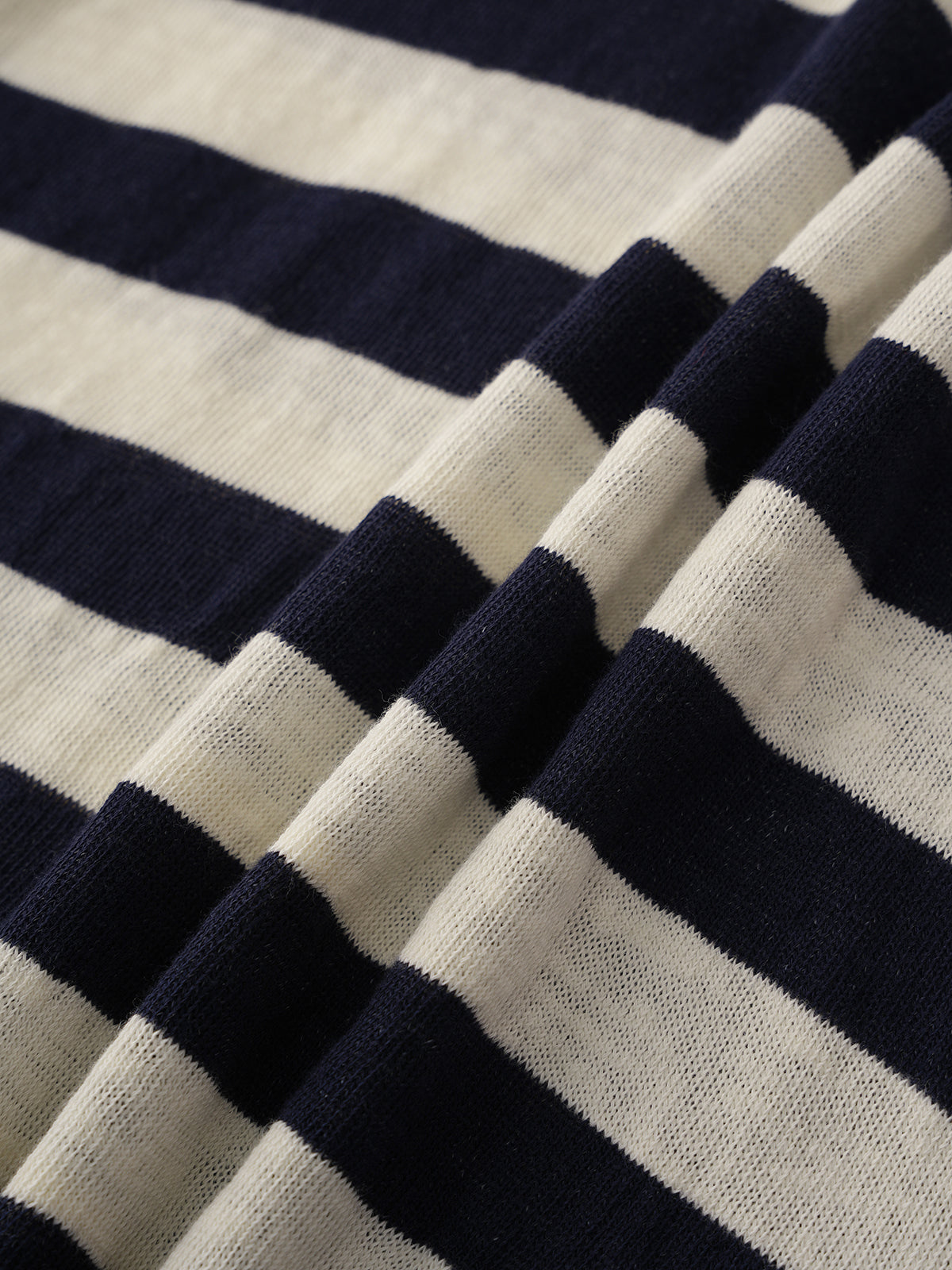 Open Agenda Stripe Top – Black Ivory