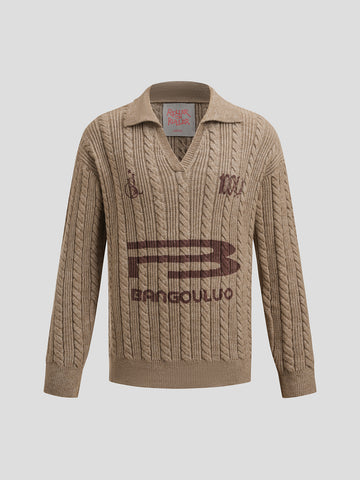 Cable Crew Sweater - Toasted Almond