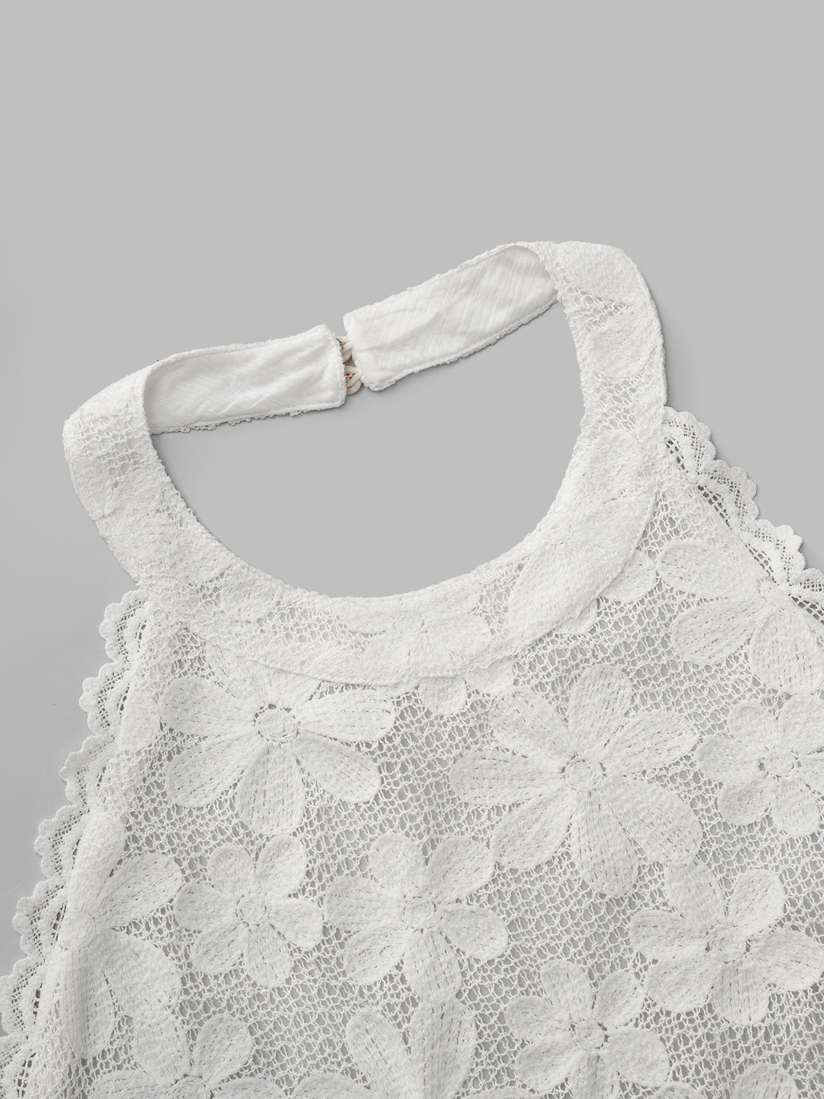 Hold Me Twice Lace Halter Tank – Bone White
