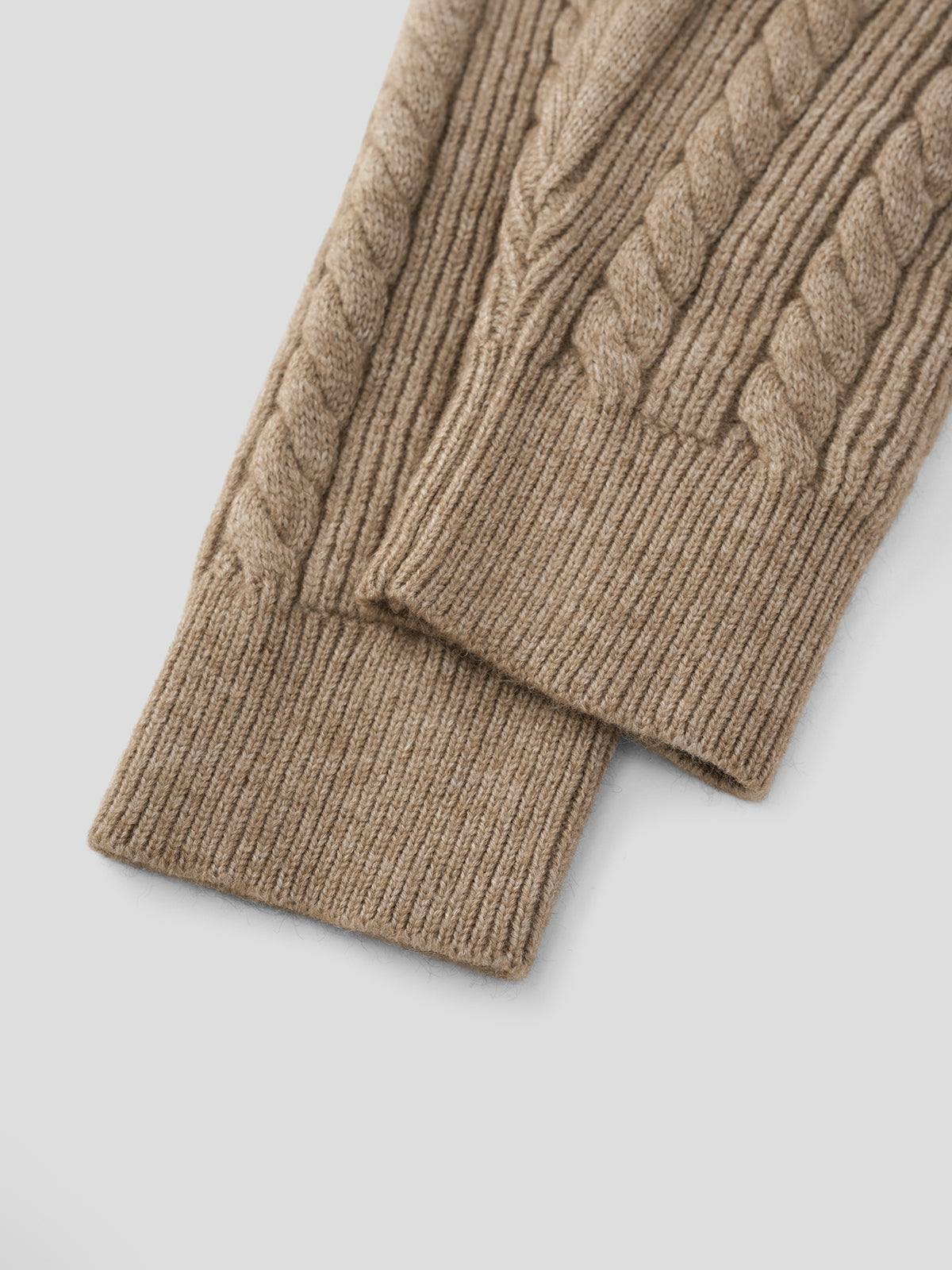 Cable Crew Sweater - Toasted Almond