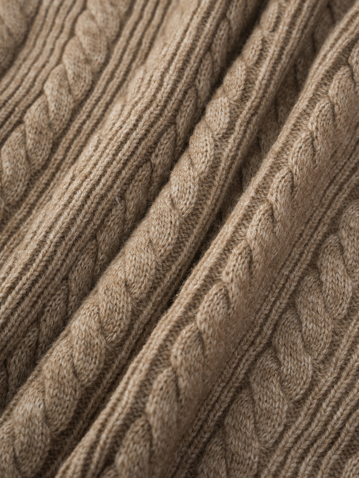 Cable Crew Sweater - Toasted Almond