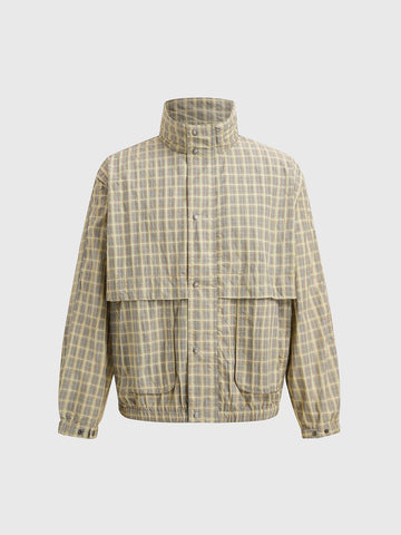 Grid Rush Windbreaker – Lime Beige