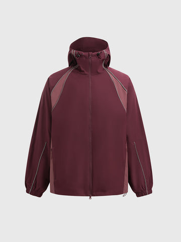 Zip Track Windbreaker – Wine Red