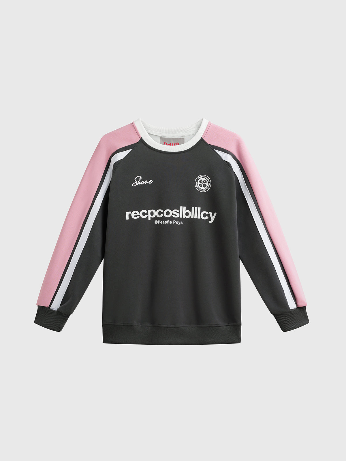 Two-Tone Crew Sweatshirt - Black Pink