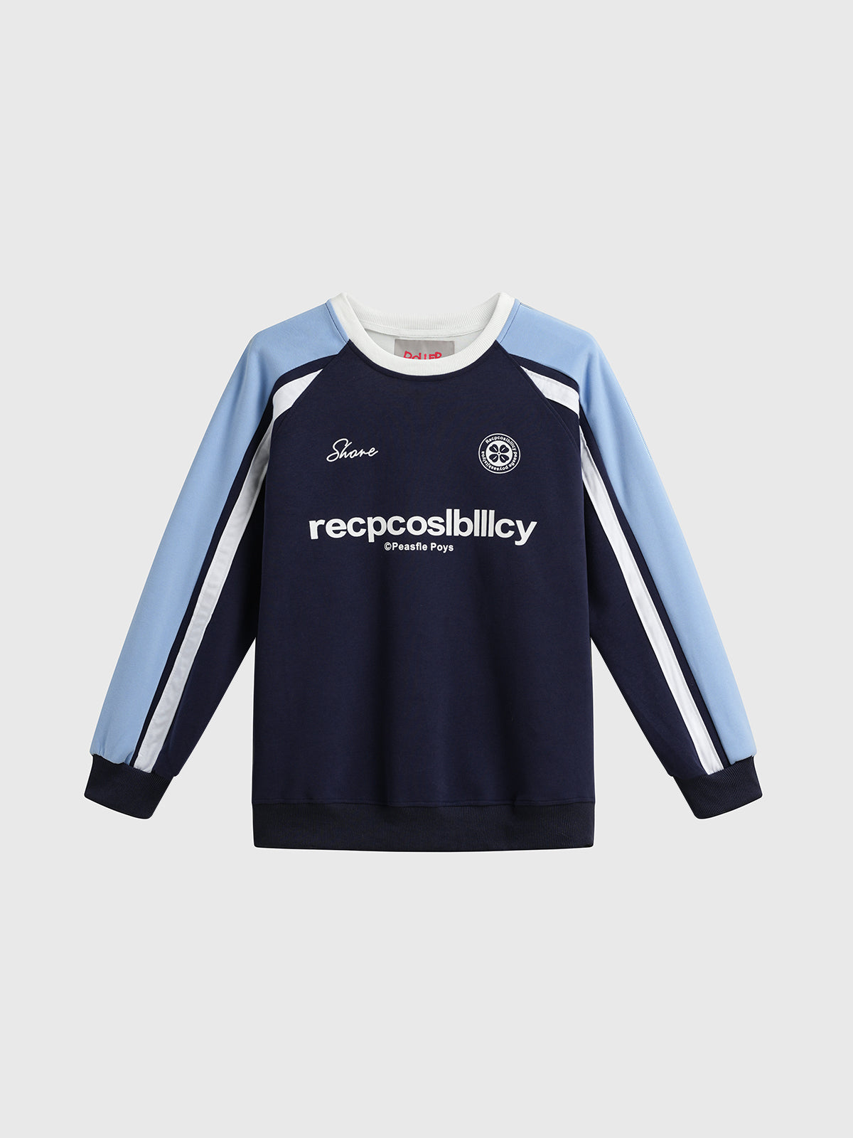 Two-Tone Crew Sweatshirt - Sky Blue
