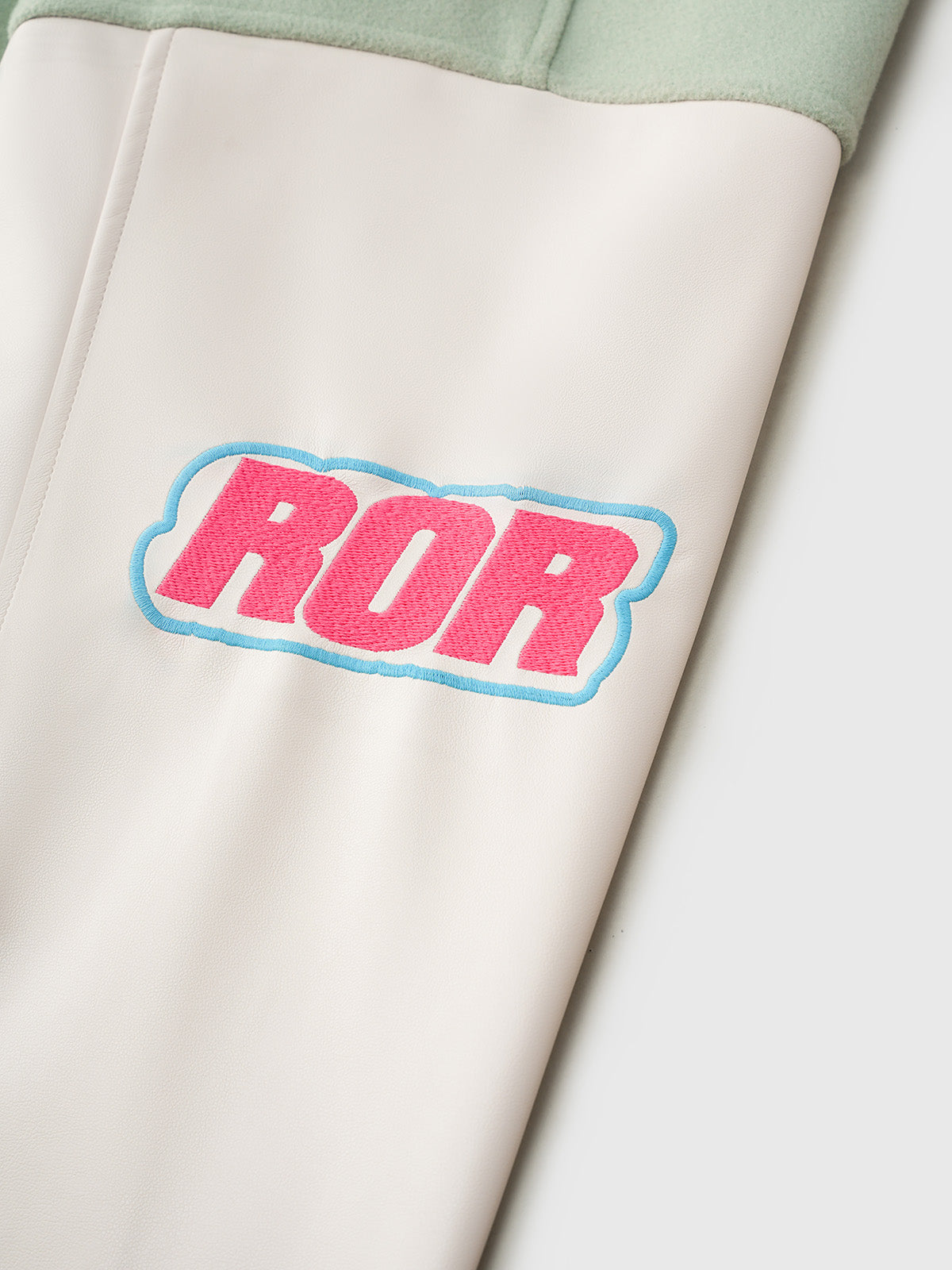 Neon Town Varsity Jacket - Mint Pink