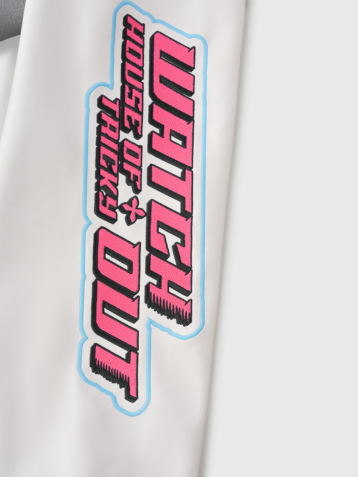 Neon Town Varsity Jacket - Grey Pink