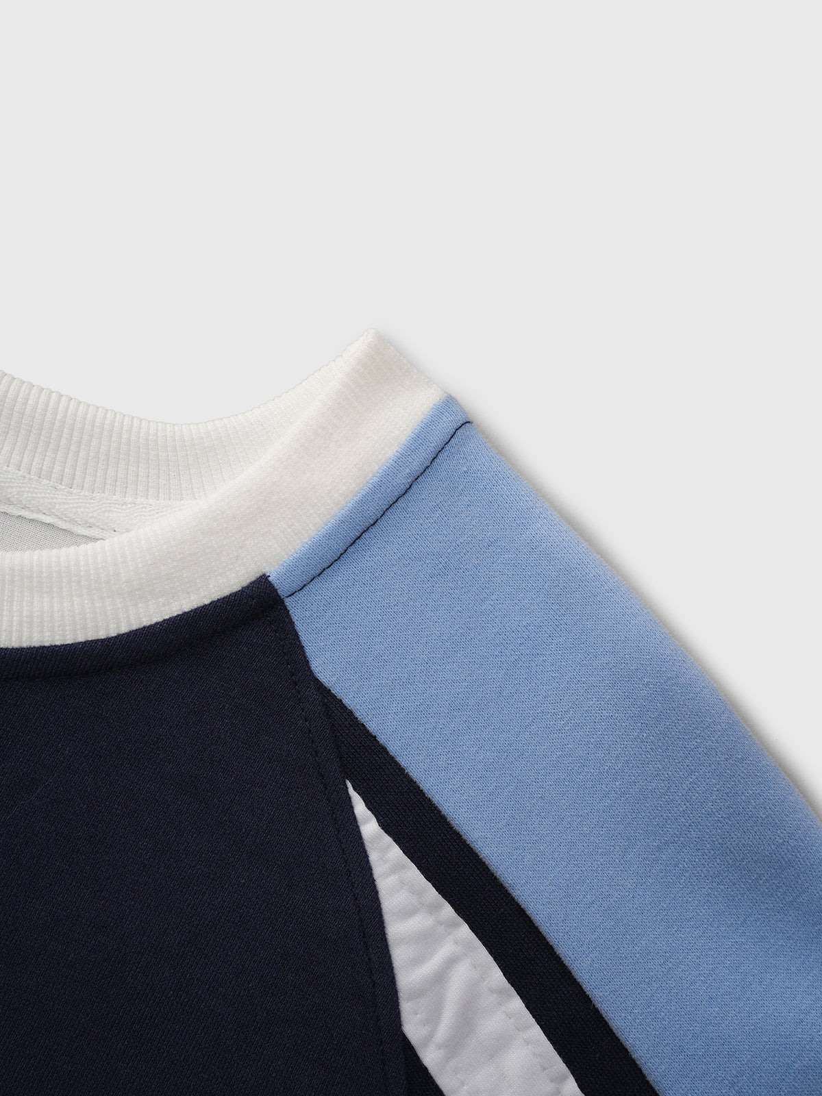 Two-Tone Crew Sweatshirt - Sky Blue