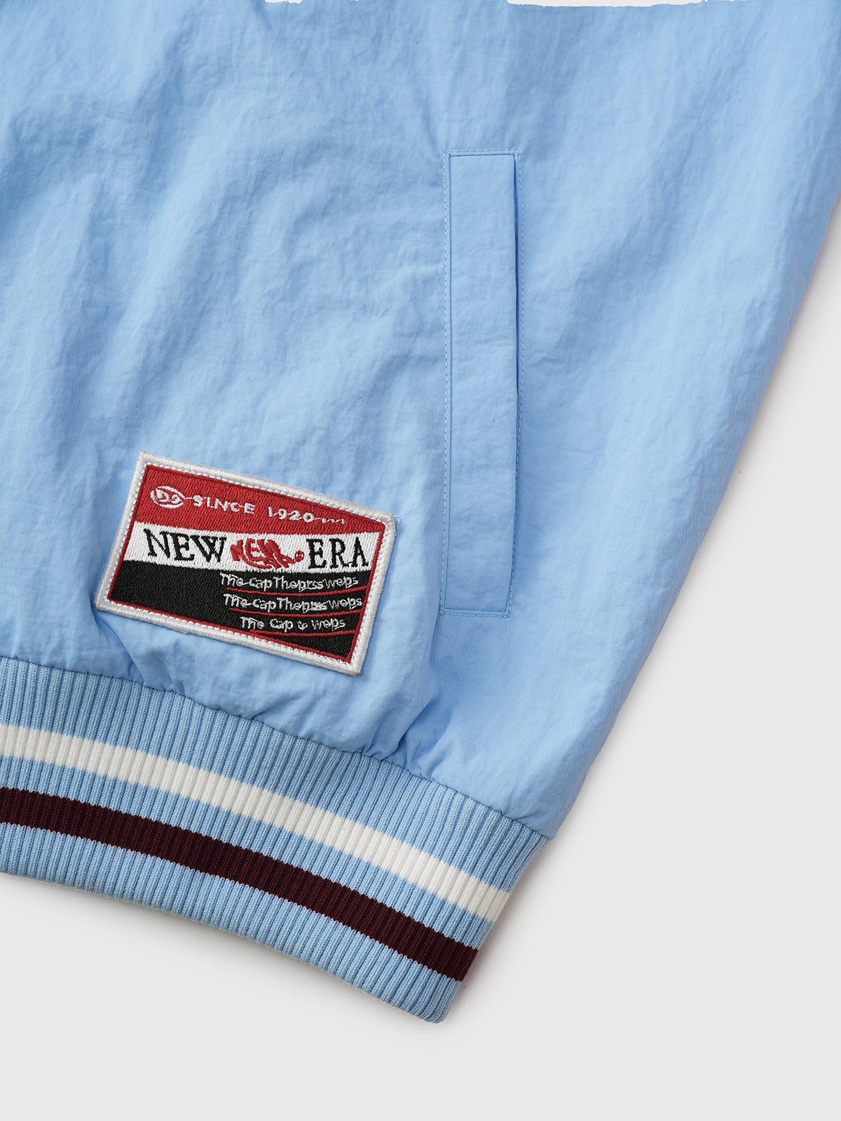 Skyline Note Varsity Jacket - Light Blue