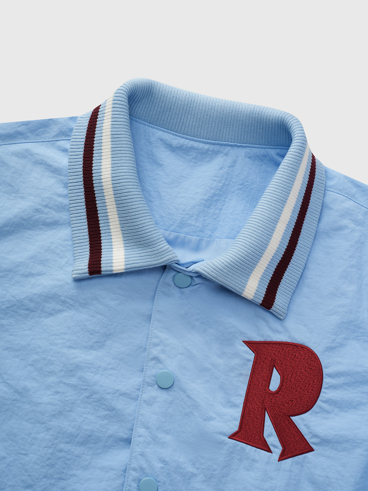 Skyline Note Varsity Jacket - Light Blue