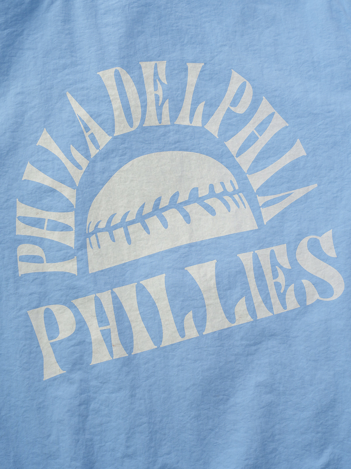 Skyline Note Varsity Jacket - Light Blue
