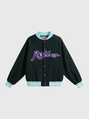 Chalkline Script Varsity Jacket - Green