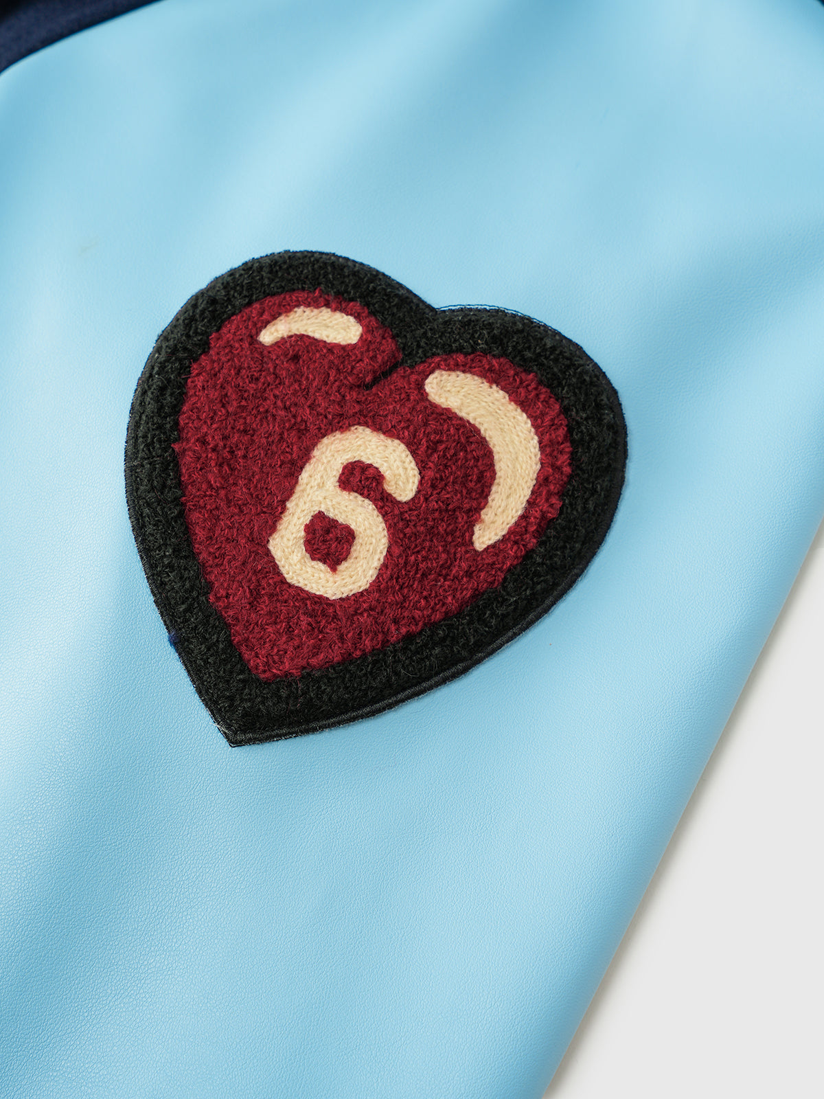 No.6 Heartline Varsity Jacket - Navy Red