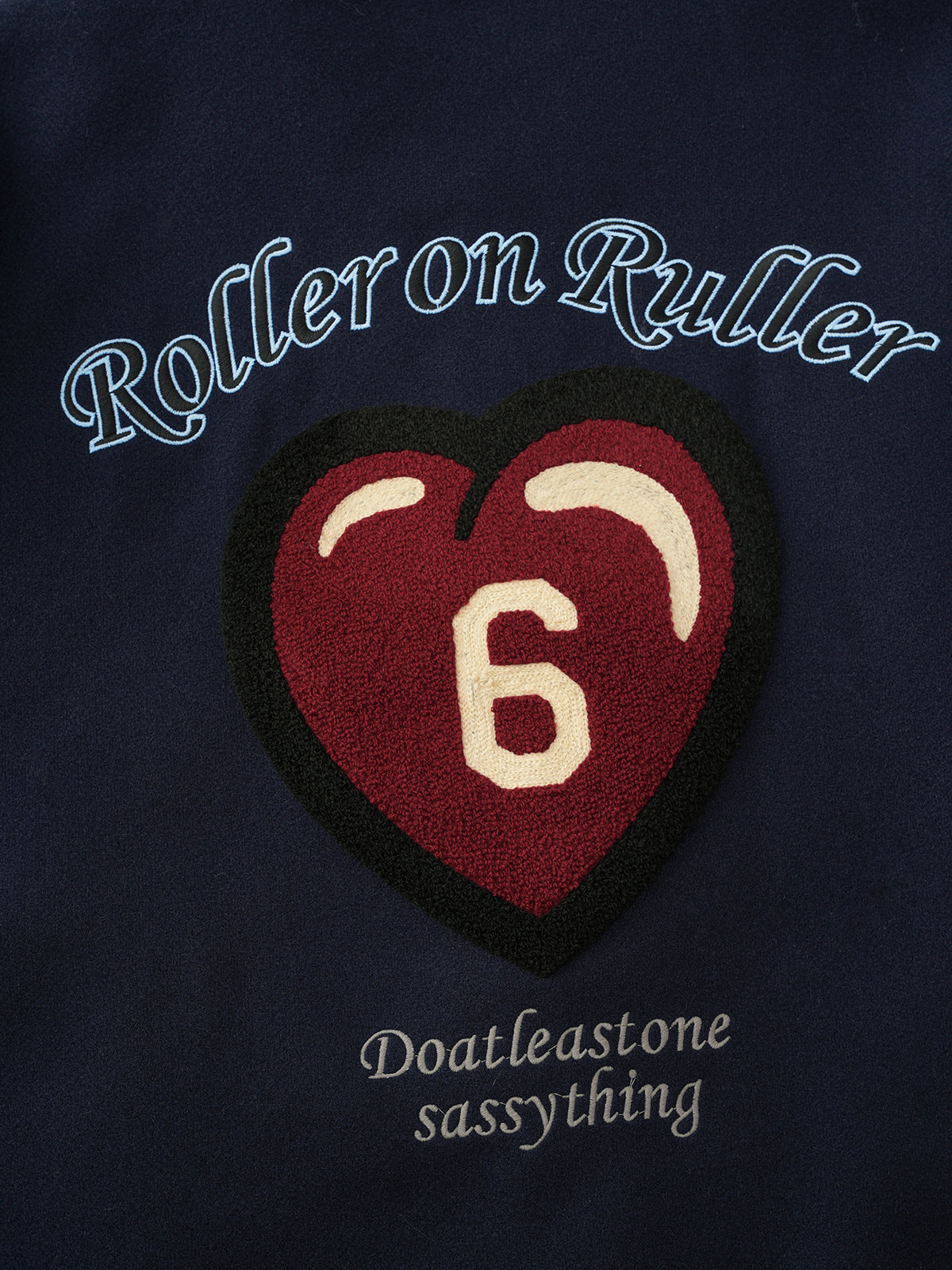 No.6 Heartline Varsity Jacket - Navy Red