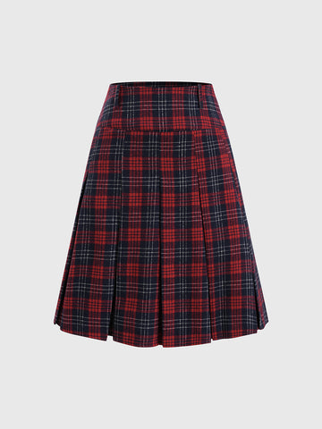 Library Hour Skirt – Red Check