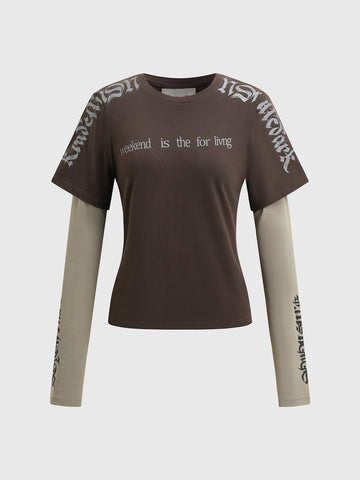 Street Graffiti Tee - Mocha Brown