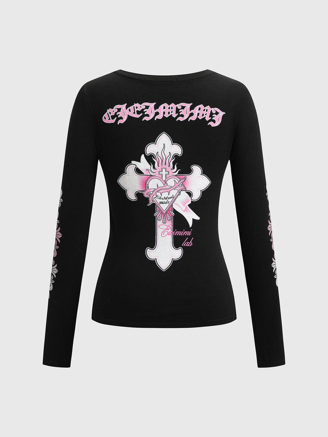 Gothic Heart Top - Charcoal Black