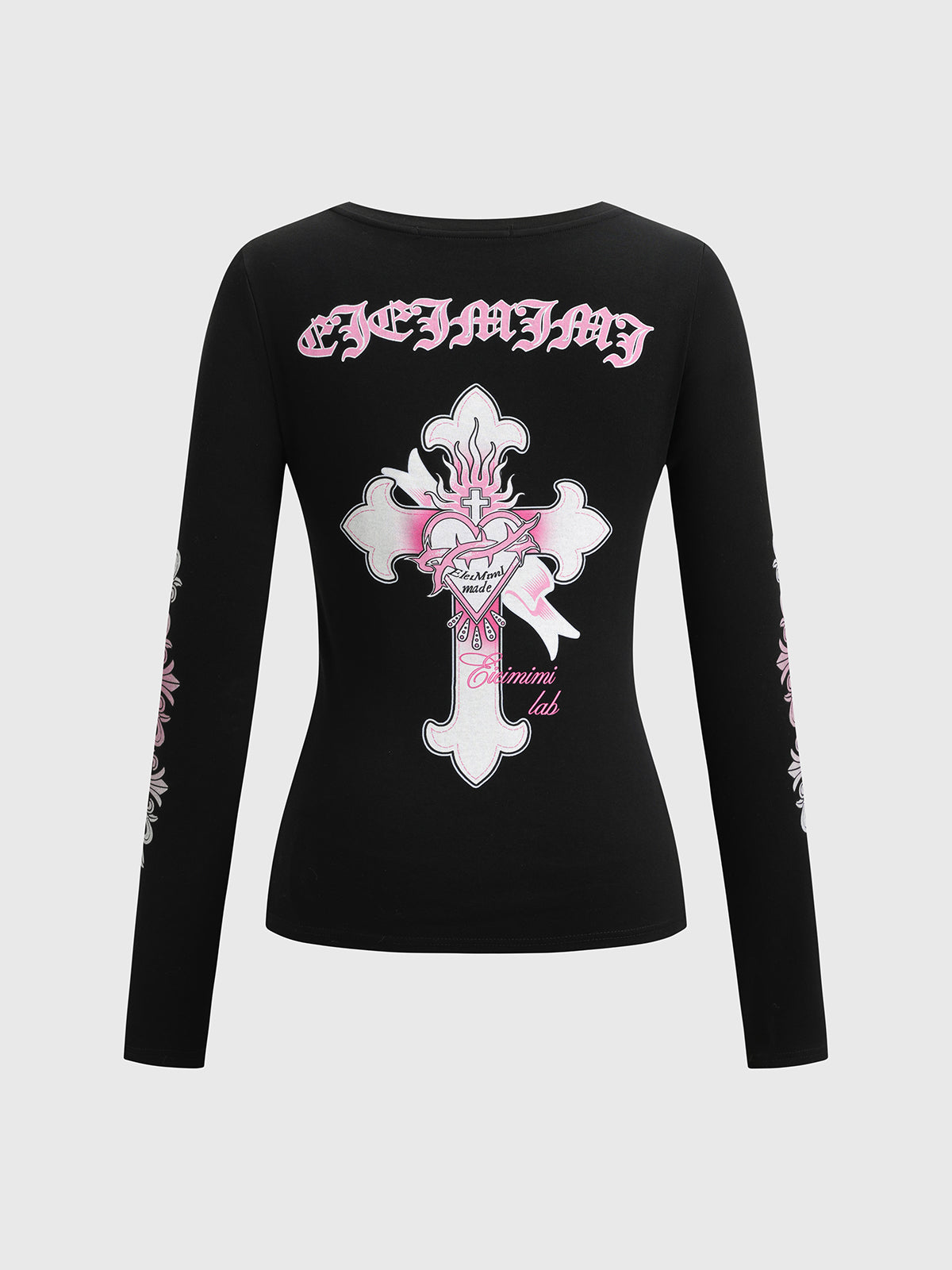 Gothic Heart Top - Charcoal Black