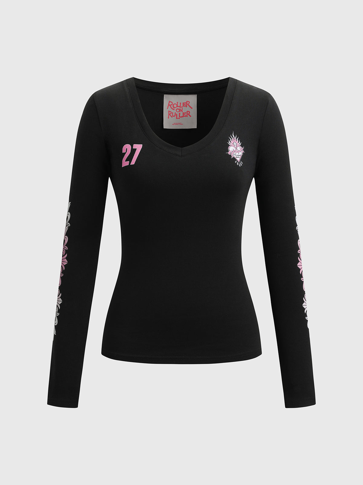 Gothic Heart Top - Charcoal Black