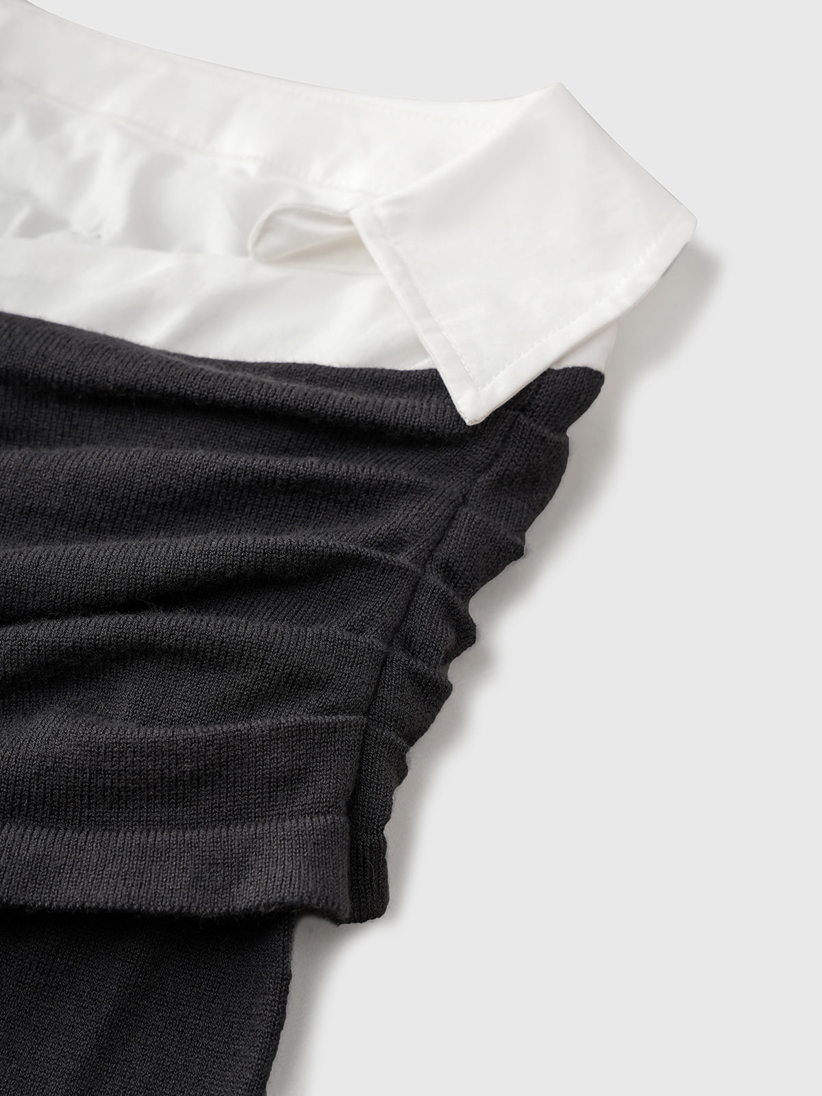 Whisper Fold Knit Top – Charcoal Ivory