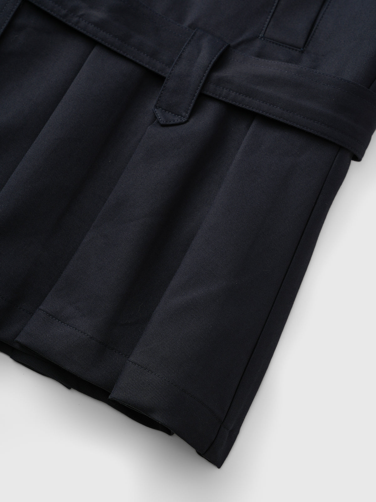 Ribbon Fold Leather Jacket – Midnight Navy