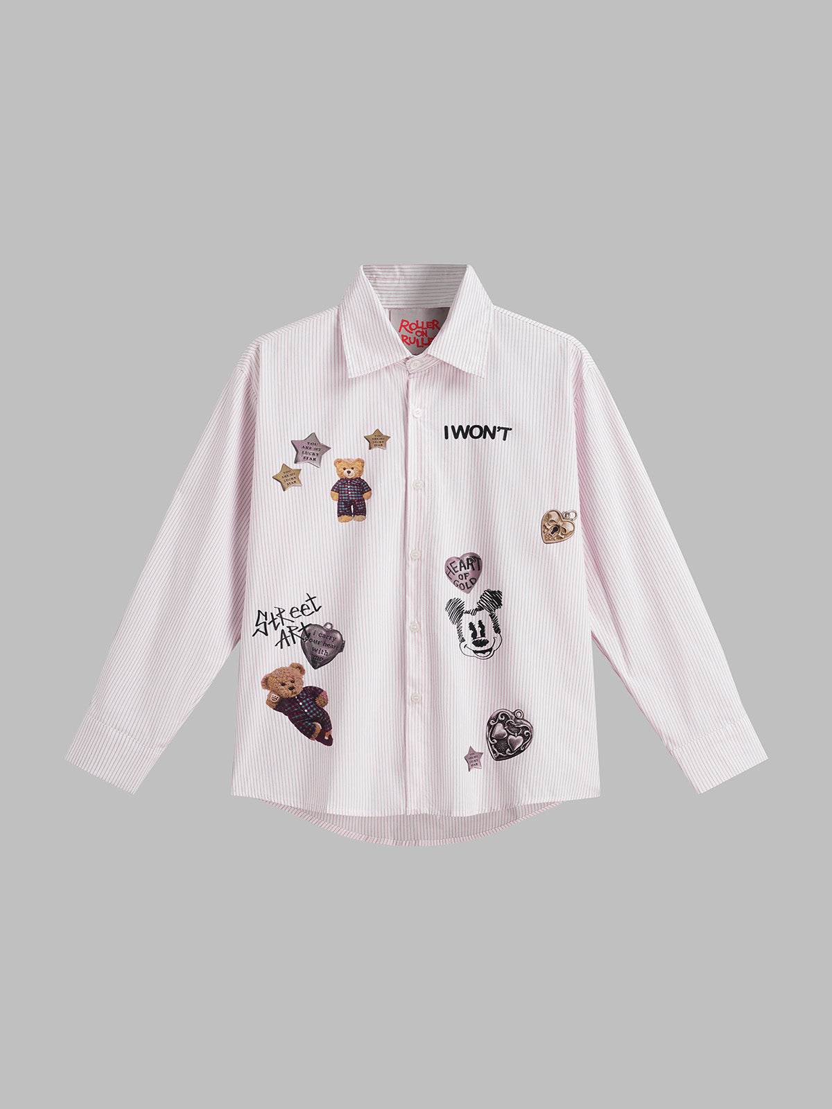 Star Buddy Satin Shirt - Pearl White