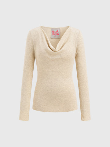 Tender Trace Knit Top – Cream Sand