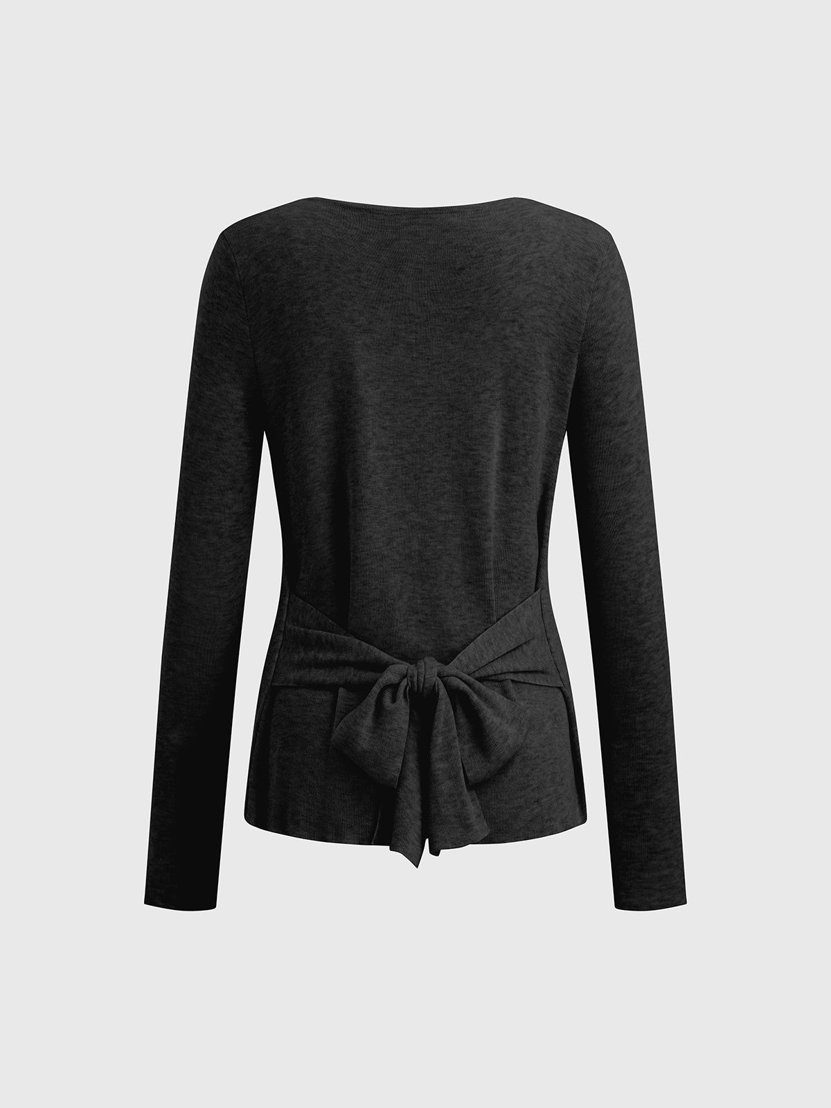 Twilight Bow Knit Top – Deep Black