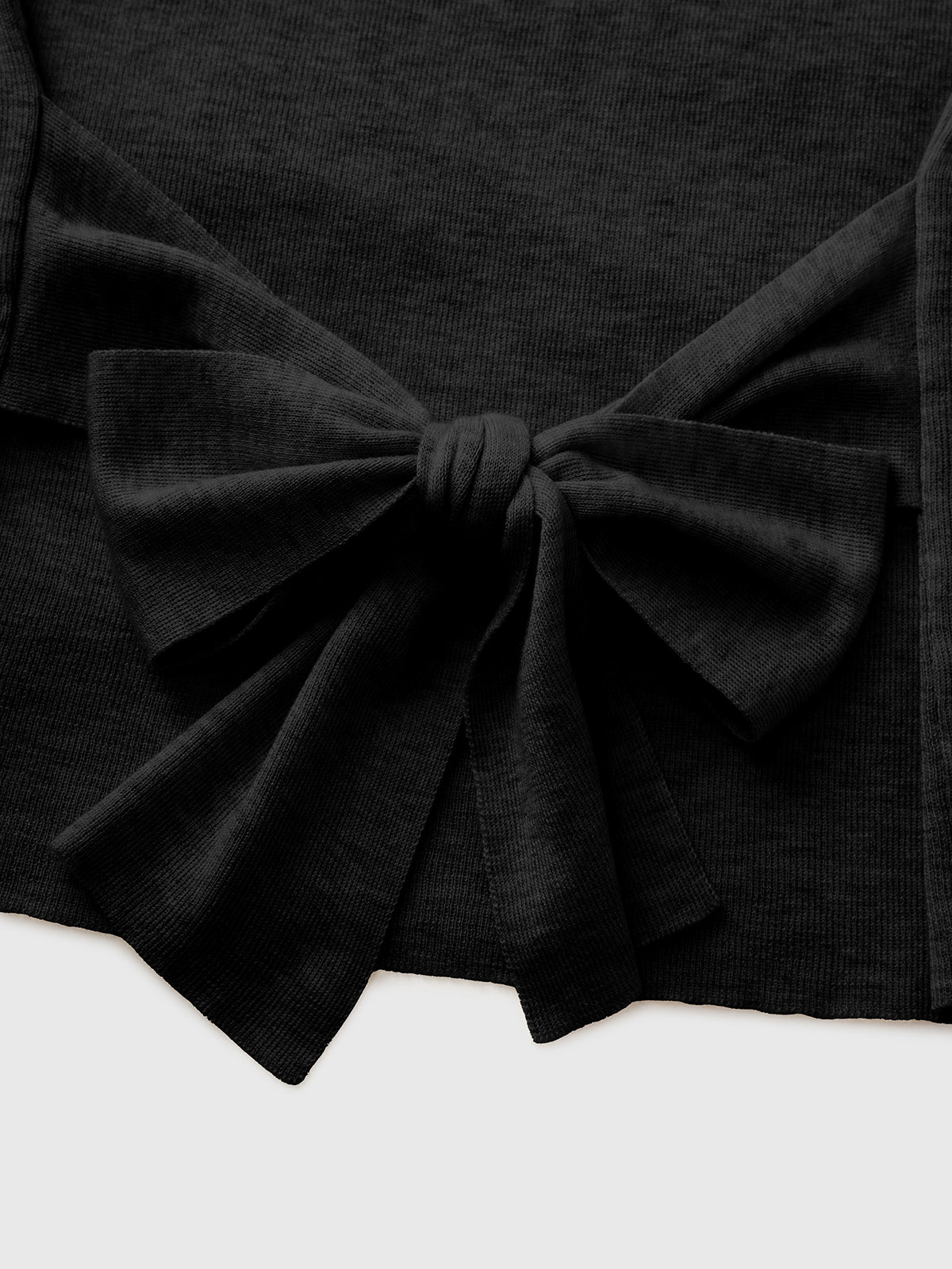 Twilight Bow Knit Top – Deep Black