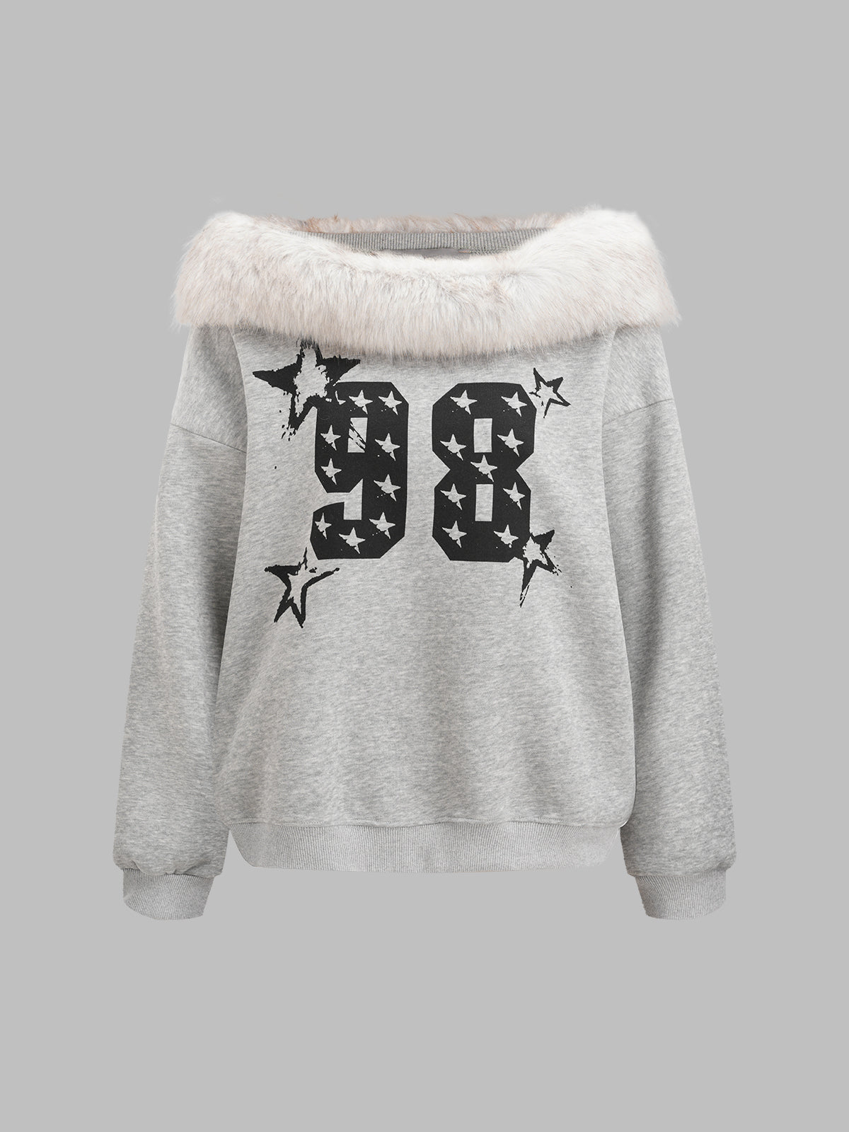 Starfield Off-Shoulder Knit – Mist Grey