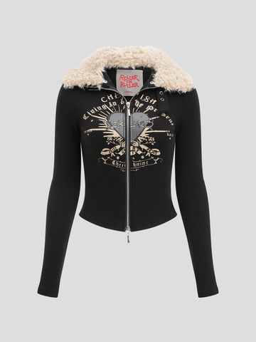 Cherish Dawn Knit Coat – Noir Black
