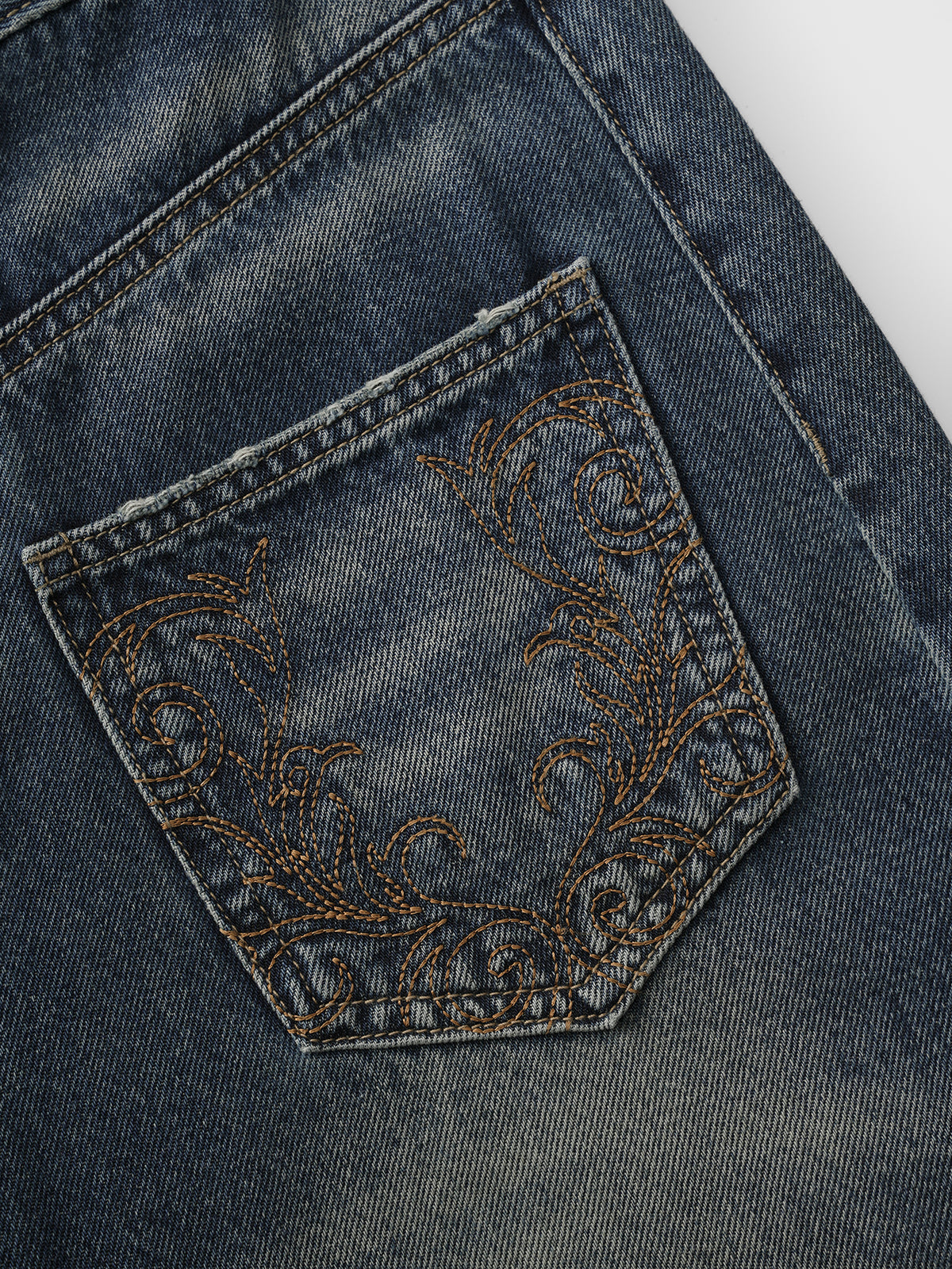 Contour Stitch Denim Pants – Deep Indigo