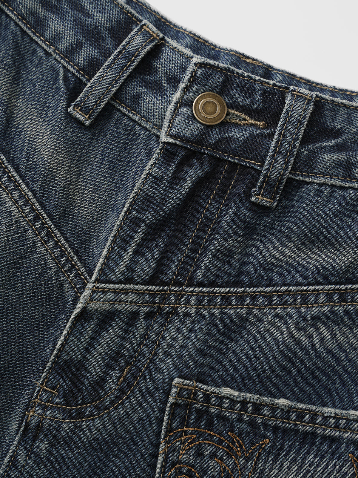 Contour Stitch Denim Pants – Deep Indigo