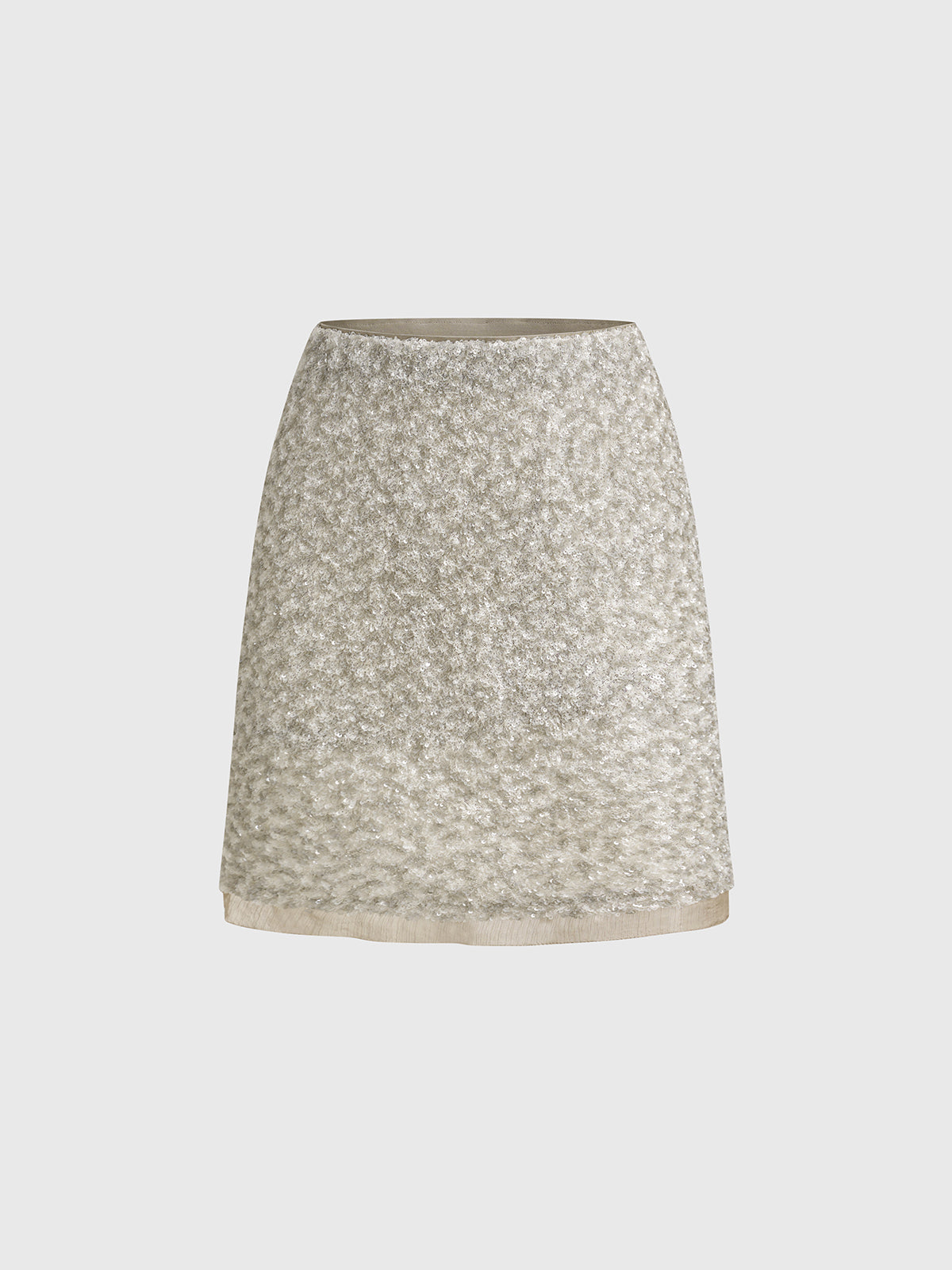 Pressed Petal Mini Skirt – Sand Beige