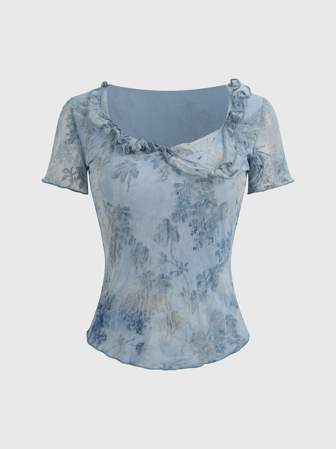 Faded Garden Mini Tee – Ice Blue