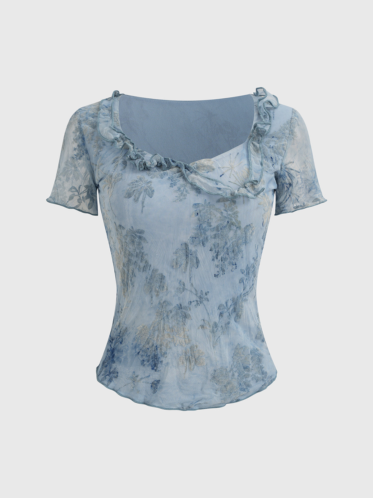 Faded Garden Mini Tee – Ice Blue
