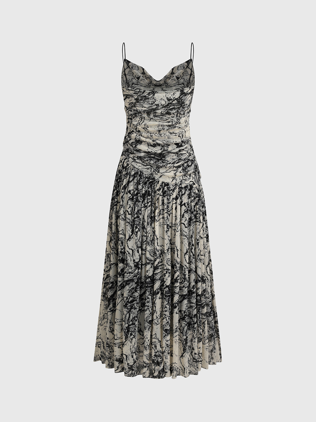 Ink Painting Floral Maxi Dress – Ivory Smoke