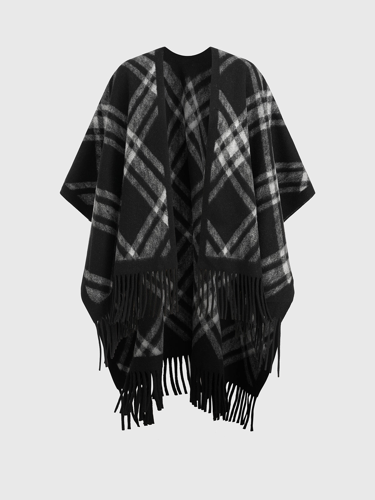Gallery Blanket Cape – Mono Plaid
