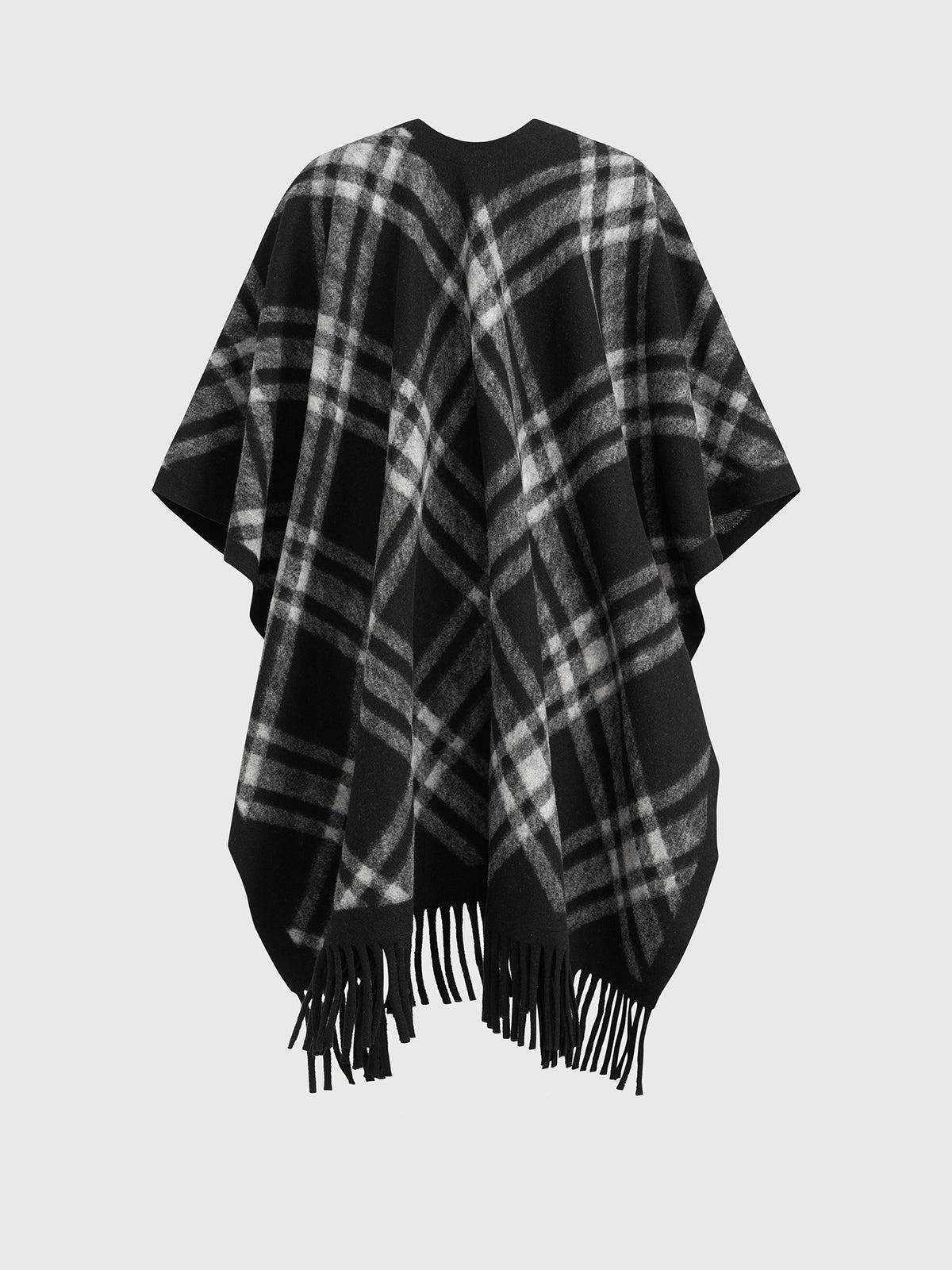 Gallery Blanket Cape – Mono Plaid