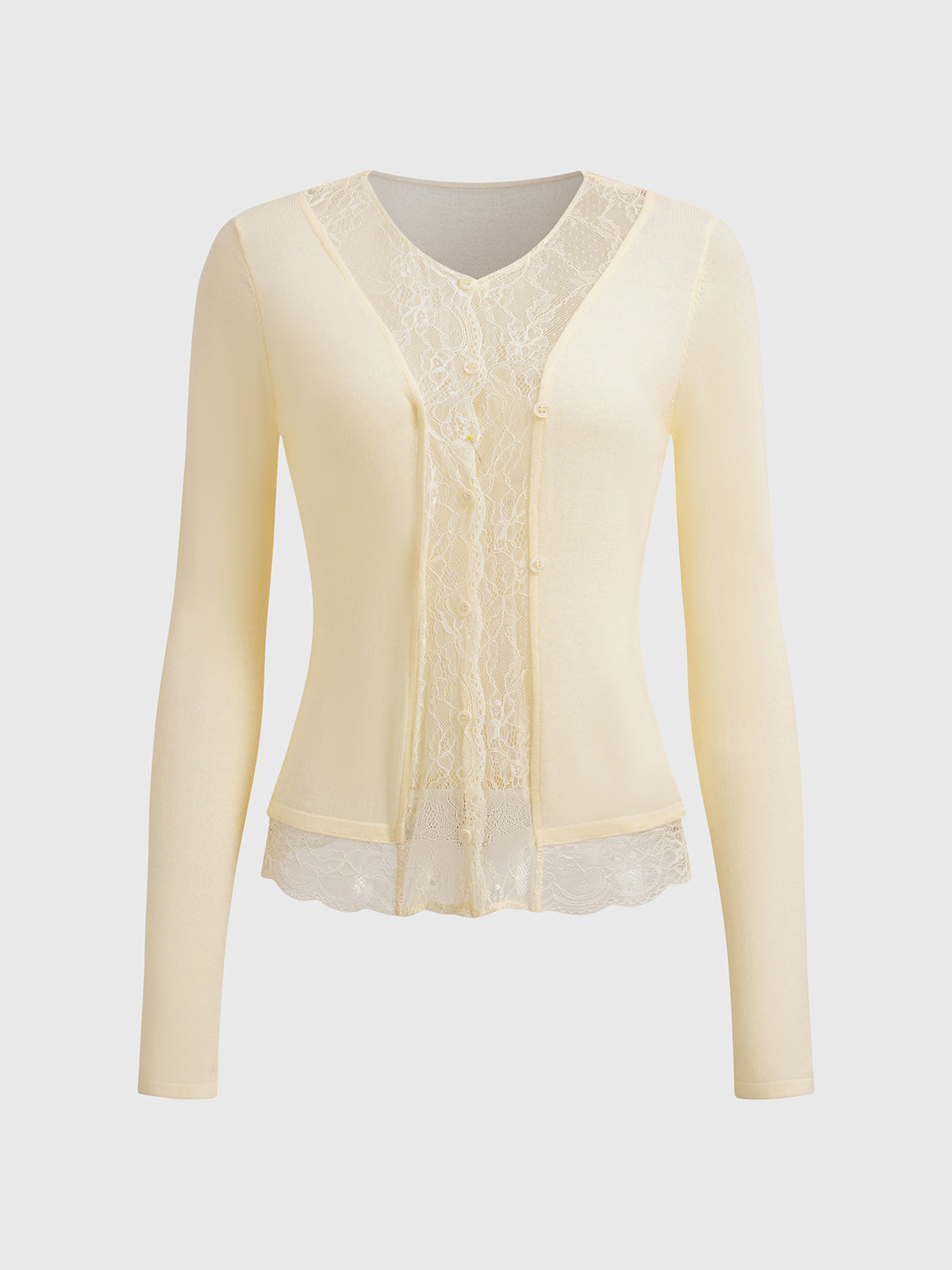 Undercover Lace Sleeve Top – Cream Vanilla