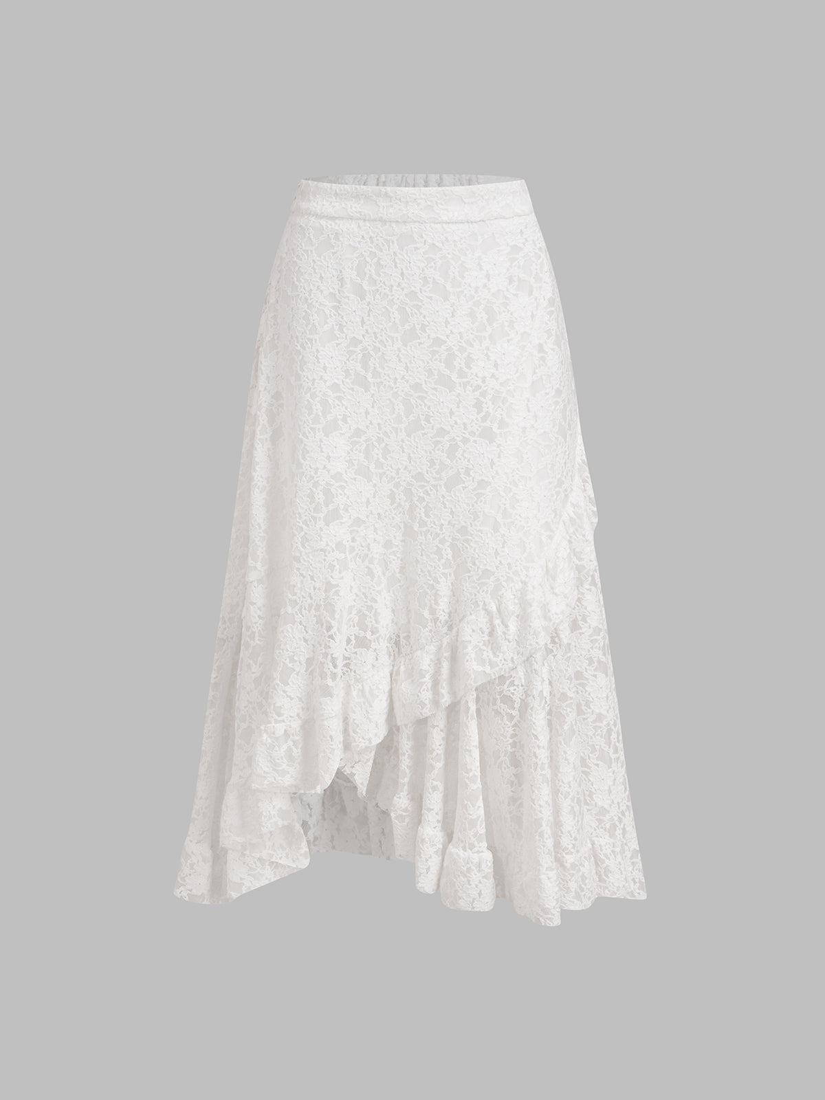 Uneven Promise Lace Skirt – Ivory White