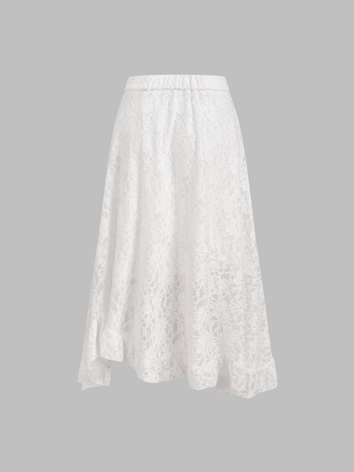 Uneven Promise Lace Skirt – Ivory White
