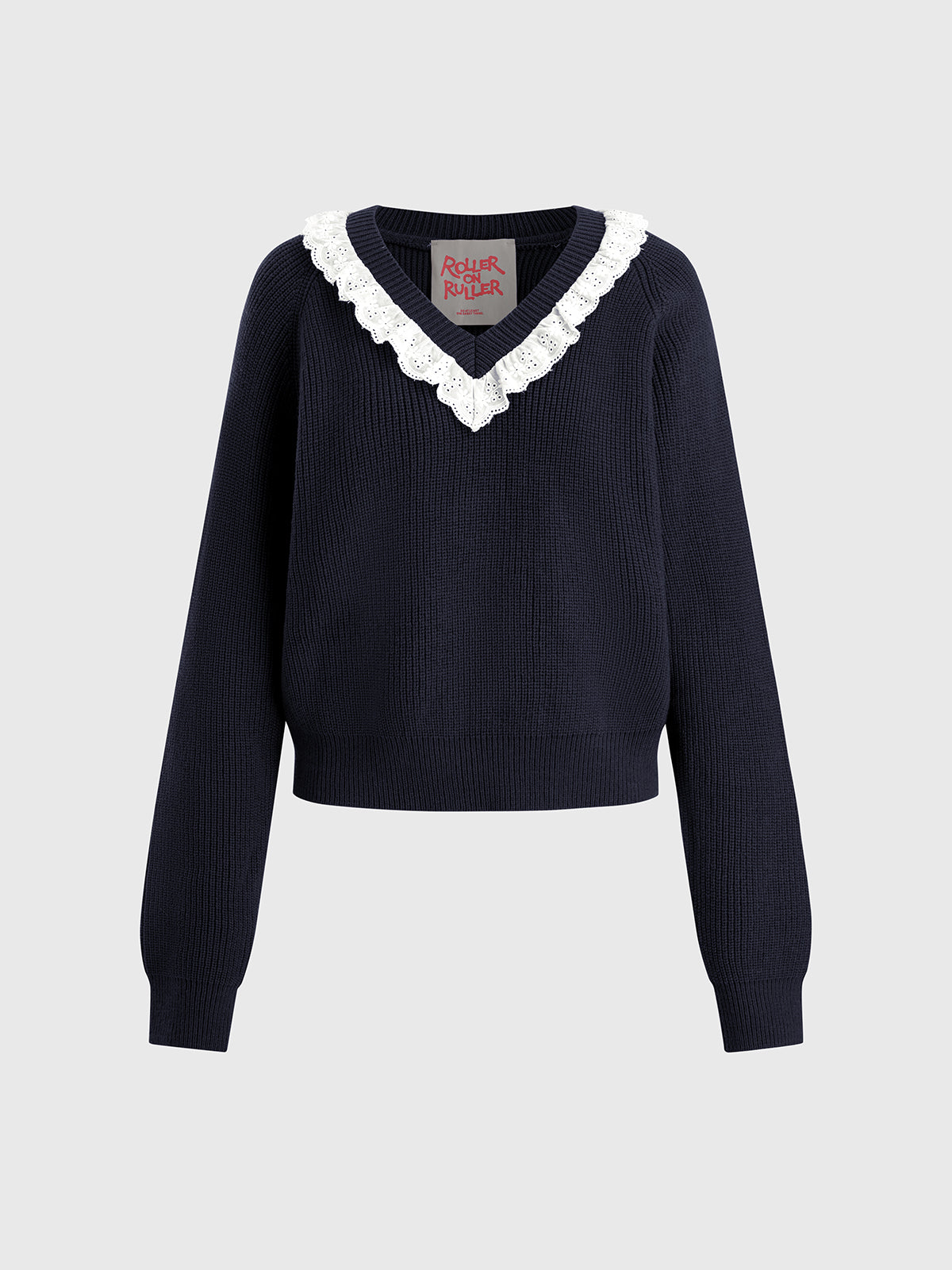 Little Whisper Knit Top – Navy Cream