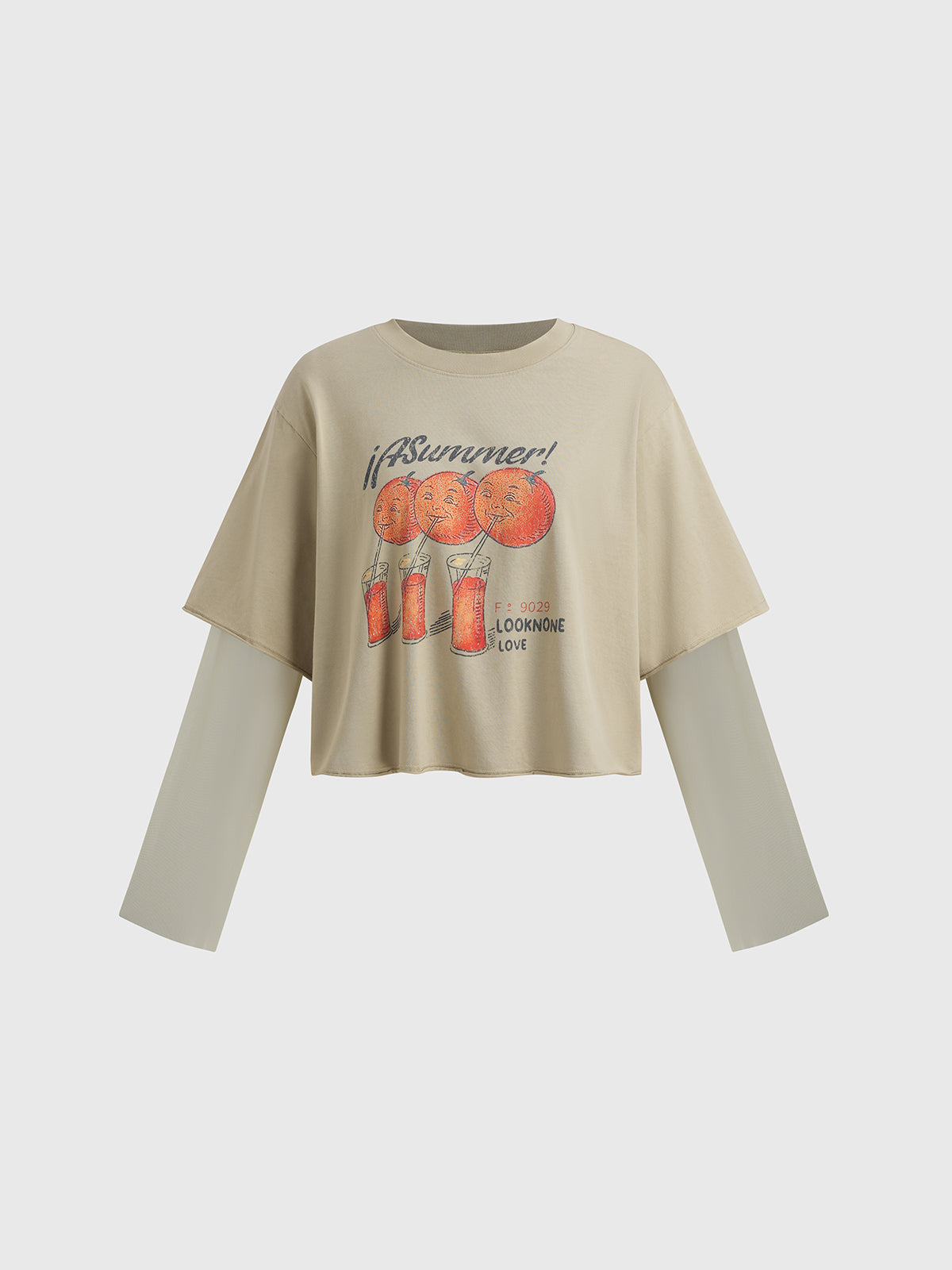 Stacked Illusion Sleeve Tee – Oat Beige