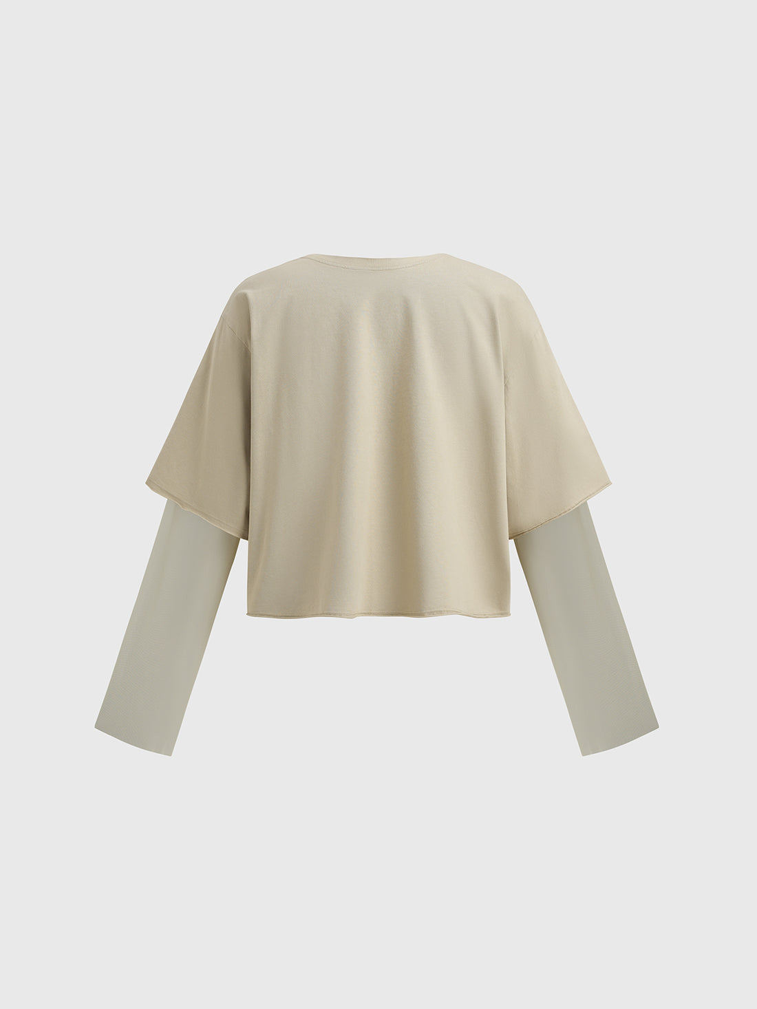 Stacked Illusion Sleeve Tee – Oat Beige
