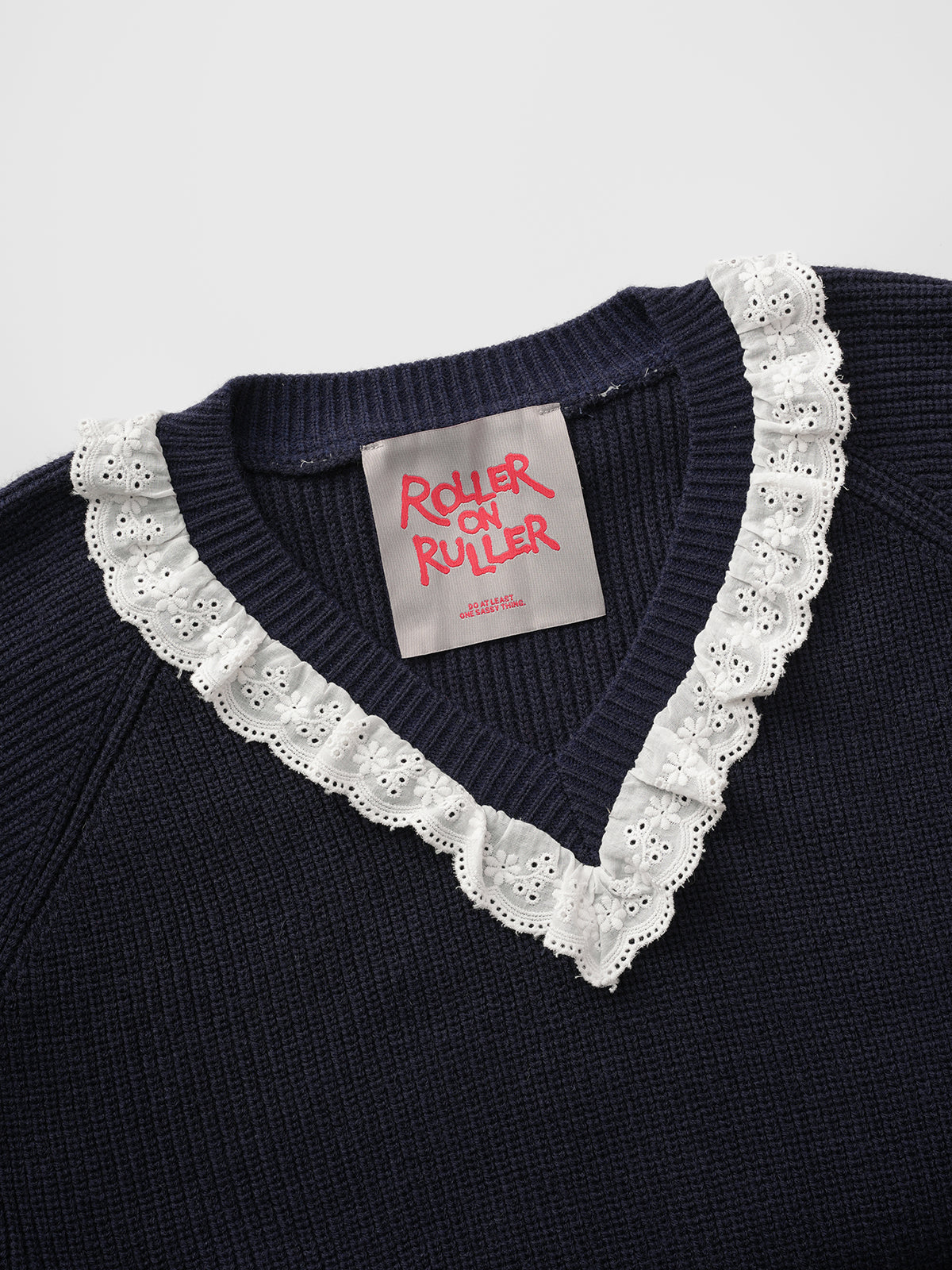 Little Whisper Knit Top – Navy Cream