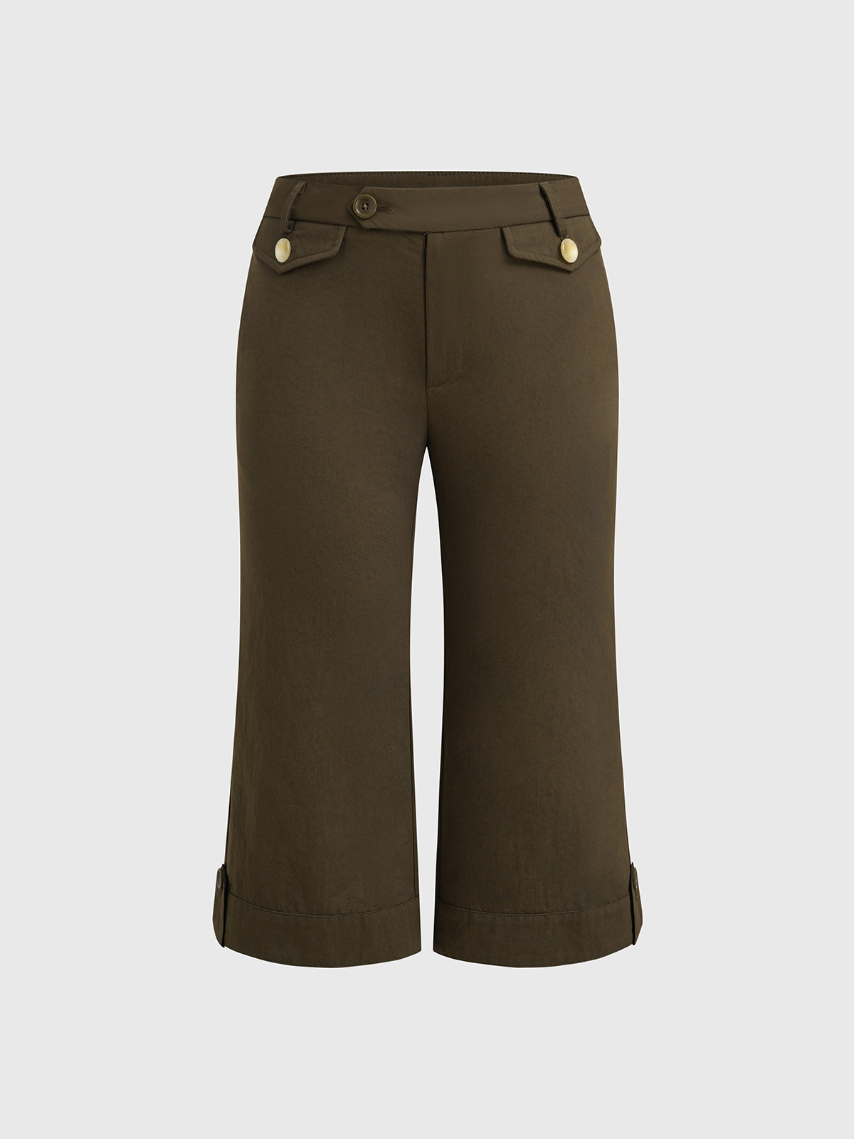 Halfway There Flare Capri Pants - Earth Green