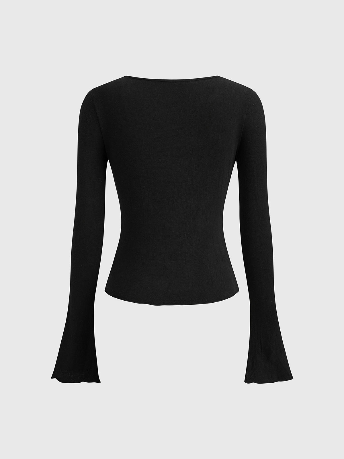 Two Stories Slim Sleeve Top – Jet Black
