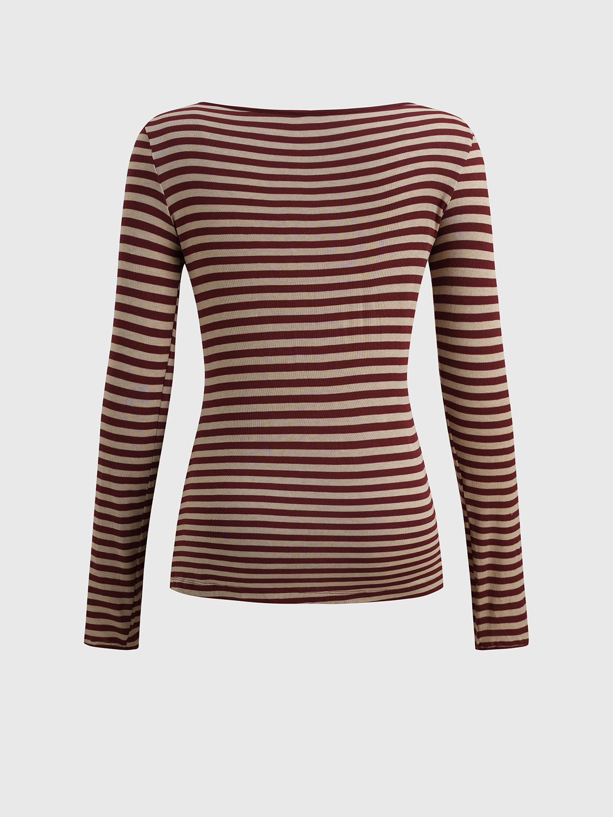 Metro Stripe Dual Sleeve Top – Burgundy Line