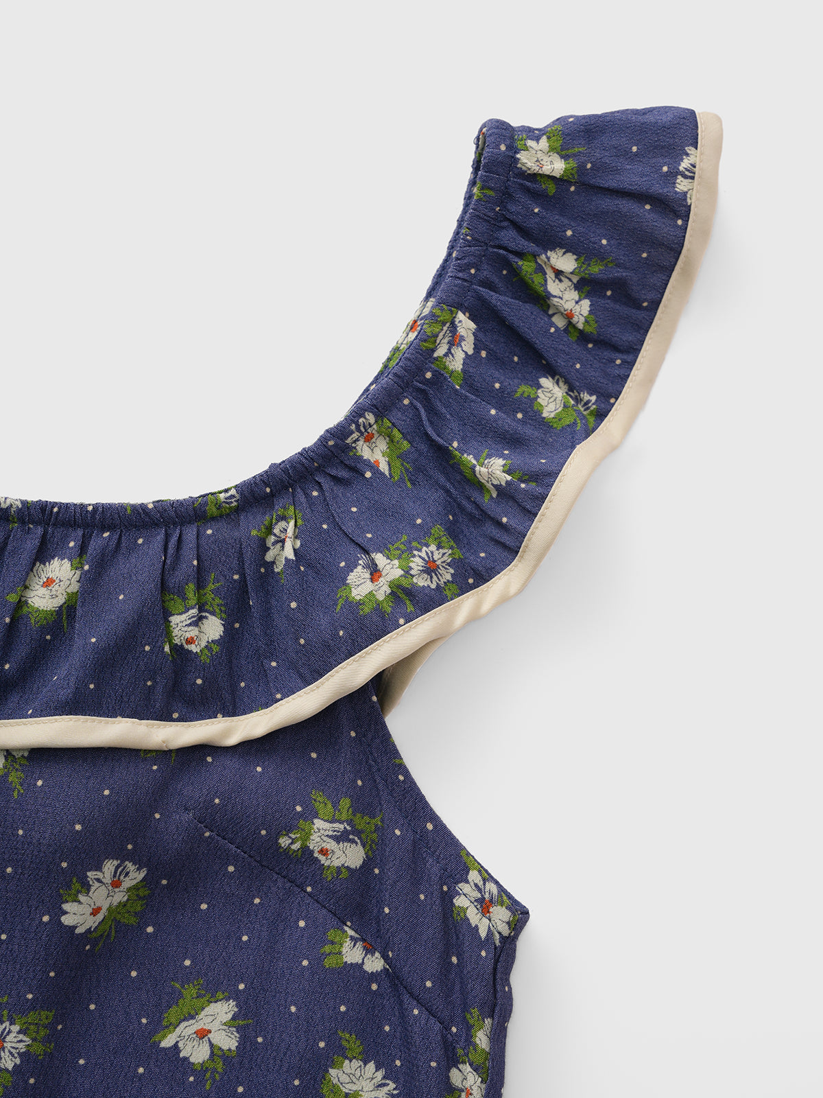 Petal Mood Ruffle Tank – Navy Bloom